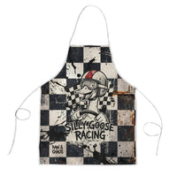 Silly Goose Racing Motorsport Apron Vintage Distressed Checkered Flag - Cartoon Race Car