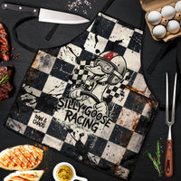 Silly Goose Racing Motorsport Apron Vintage Distressed Checkered Flag - Cartoon Race Car