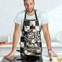Silly Goose Racing Motorsport Apron Vintage Distressed Checkered Flag - Cartoon Race Car