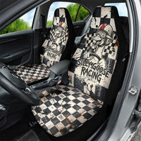 Silly Goose Racing Motorsport Car Seat Cover Vintage Distressed Checkered Flag - Cartoon Race Car