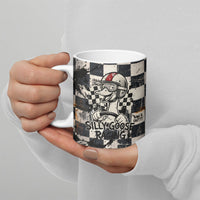 Silly Goose Racing Motorsport Ceramic Mug Vintage Distressed Checkered Flag - Cartoon Race Car