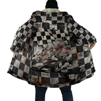 Silly Goose Racing Motorsport Cloak Vintage Distressed Checkered Flag - Cartoon Race Car