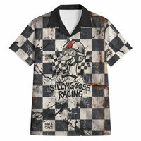 Silly Goose Racing Motorsport Hawaiian Shirt Vintage Distressed Checkered Flag - Cartoon Race Car