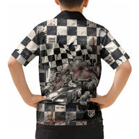 Silly Goose Racing Motorsport Hawaiian Shirt Vintage Distressed Checkered Flag - Cartoon Race Car