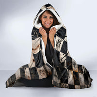 Silly Goose Racing Motorsport Hooded Blanket Vintage Distressed Checkered Flag - Cartoon Race Car