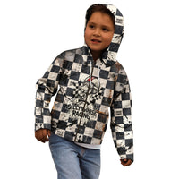 Silly Goose Racing Motorsport Kid Hoodie Vintage Distressed Checkered Flag - Cartoon Race Car