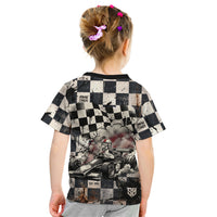 Silly Goose Racing Motorsport Kid T Shirt Vintage Distressed Checkered Flag - Cartoon Race Car