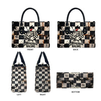 Silly Goose Racing Motorsport Leather Bag Vintage Distressed Checkered Flag - Cartoon Race Car