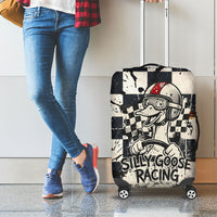 Silly Goose Racing Motorsport Luggage Cover Vintage Distressed Checkered Flag - Cartoon Race Car
