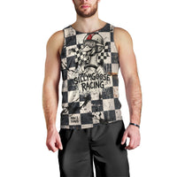 Silly Goose Racing Motorsport Men Tank Top Vintage Distressed Checkered Flag - Cartoon Race Car