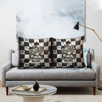 Silly Goose Racing Motorsport Pillow Cover Vintage Distressed Checkered Flag - Cartoon Race Car