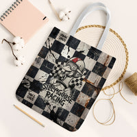 Silly Goose Racing Motorsport Tote Bag Vintage Distressed Checkered Flag - Cartoon Race Car