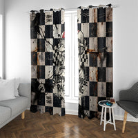 Silly Goose Racing Motorsport Window Curtain Vintage Distressed Checkered Flag - Cartoon Race Car
