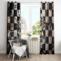 Silly Goose Racing Motorsport Window Curtain Vintage Distressed Checkered Flag - Cartoon Race Car