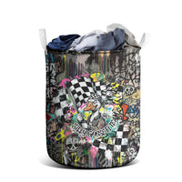 Silly Goose Team Racing Laundry Basket Colorful Street Graffiti Checkered Flag