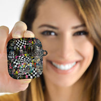 Silly Goose Team Racing AirPods Case Colorful Street Graffiti Checkered Flag
