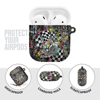 Silly Goose Team Racing AirPods Case Colorful Street Graffiti Checkered Flag
