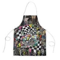 Silly Goose Team Racing Apron Colorful Street Graffiti Checkered Flag