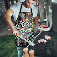 Silly Goose Team Racing Apron Colorful Street Graffiti Checkered Flag