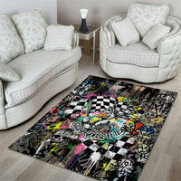 Silly Goose Team Racing Area Rug Colorful Street Graffiti Checkered Flag