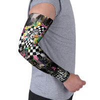 Silly Goose Team Racing Arm Sleeves Colorful Street Graffiti Checkered Flag