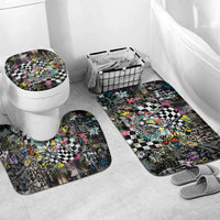 Silly Goose Team Racing Bathroom Set Colorful Street Graffiti Checkered Flag