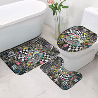 Silly Goose Team Racing Bathroom Set Colorful Street Graffiti Checkered Flag