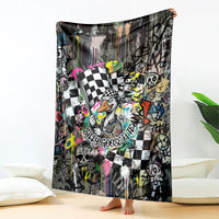 Silly Goose Team Racing Blanket Colorful Street Graffiti Checkered Flag