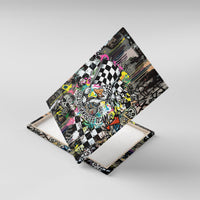 Silly Goose Team Racing Canvas Wall Art Colorful Street Graffiti Checkered Flag