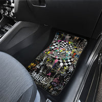 Silly Goose Team Racing Car Mats Colorful Street Graffiti Checkered Flag