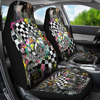 Silly Goose Team Racing Car Seat Cover Colorful Street Graffiti Checkered Flag
