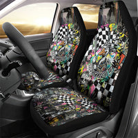 Silly Goose Team Racing Car Seat Cover Colorful Street Graffiti Checkered Flag