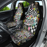 Silly Goose Team Racing Car Seat Cover Colorful Street Graffiti Checkered Flag
