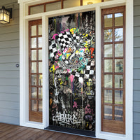 Silly Goose Team Racing Door Cover Colorful Street Graffiti Checkered Flag
