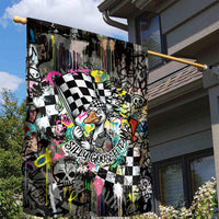 Silly Goose Team Racing Garden Flag Colorful Street Graffiti Checkered Flag