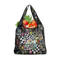 Silly Goose Team Racing Grocery Bag Colorful Street Graffiti Checkered Flag