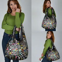 Silly Goose Team Racing Grocery Bag Colorful Street Graffiti Checkered Flag