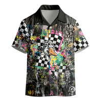 Silly Goose Team Racing Kid Hawaiian Shirt Colorful Street Graffiti Checkered Flag