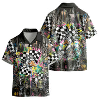 Silly Goose Team Racing Kid Hawaiian Shirt Colorful Street Graffiti Checkered Flag
