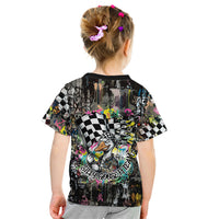 Silly Goose Team Racing Kid T Shirt Colorful Street Graffiti Checkered Flag
