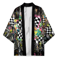 Silly Goose Team Racing Kimono Colorful Street Graffiti Checkered Flag