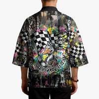 Silly Goose Team Racing Kimono Colorful Street Graffiti Checkered Flag