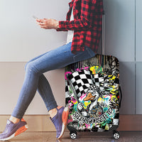 Silly Goose Team Racing Luggage Cover Colorful Street Graffiti Checkered Flag