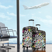 Silly Goose Team Racing Luggage Cover Colorful Street Graffiti Checkered Flag