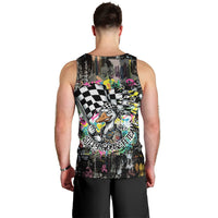 Silly Goose Team Racing Men Tank Top Colorful Street Graffiti Checkered Flag