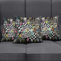 Silly Goose Team Racing Pillow Cover Colorful Street Graffiti Checkered Flag