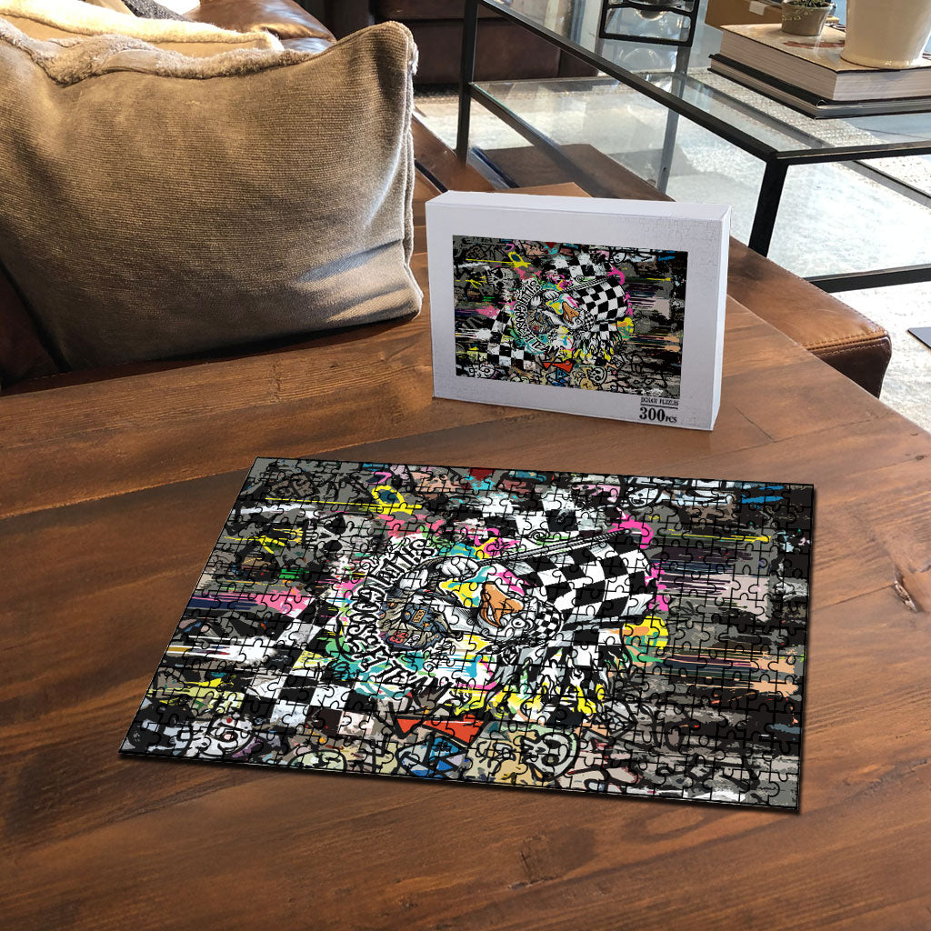 Silly Goose Team Racing Puzzle Colorful Street Graffiti Checkered Flag