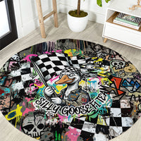 Silly Goose Team Racing Round Carpet Colorful Street Graffiti Checkered Flag