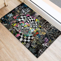 Silly Goose Team Racing Rubber Doormat Colorful Street Graffiti Checkered Flag
