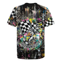 Silly Goose Team Racing Rugby Jersey Colorful Street Graffiti Checkered Flag